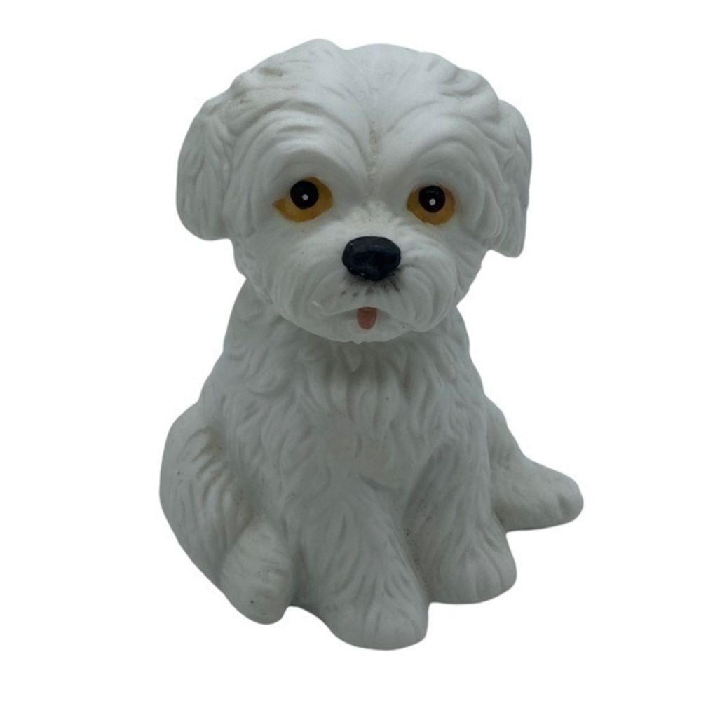 Homco Vintage Maltese Puppy Porcelain Figurine Statue